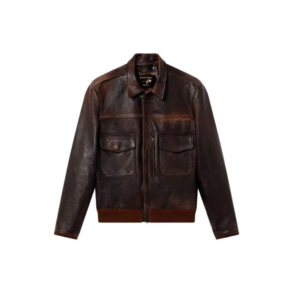 Golden Goose Men Leather Bomber Jacket
